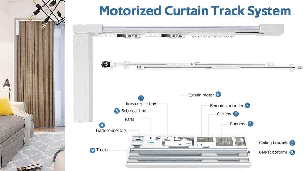 How to install the curtain track system?