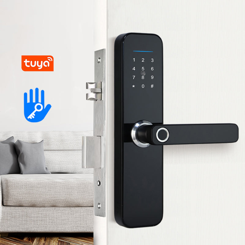 Smart home electronic tuya APP Wifi smart lock, apartment electronic digital biometric fingerprint door lock, outdoor fingerprint mobile phone
