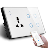 WIFI Combine Switch with Touch Glass Panel 4Gang Wifi Wall Switch&Wall Socket Compatible Alexa&Google home Control 1 buyer