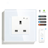 TUV certificate Tuya smart wifi UK standard 13A electrical wall socket sku voice control by alexa and google home mobile control