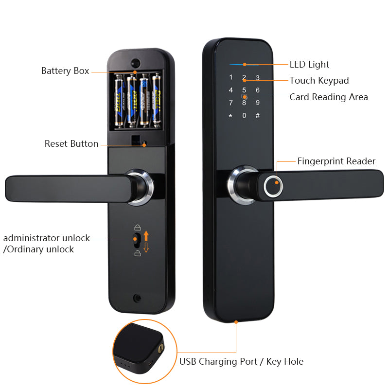 Smart home electronic tuya APP Wifi smart lock, apartment electronic digital biometric fingerprint door lock, outdoor fingerprint mobile phone