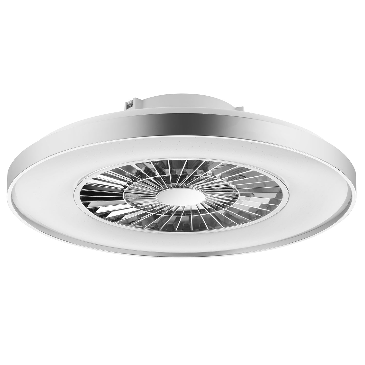 Tuya Smart Control Ceiling Fan Light D:604mm with Chrome Plated Frame