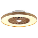 Tuya Smart Control Ceiling Fan Light D:604mm with Wooden Effect Frame