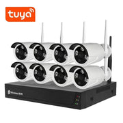 Tuya Smart Wifi Nvr Kit Outdoor 1080p 8 Channel Wireless Security Camera System Home Surveillance Cctv Wireless System 4ch 8ch
