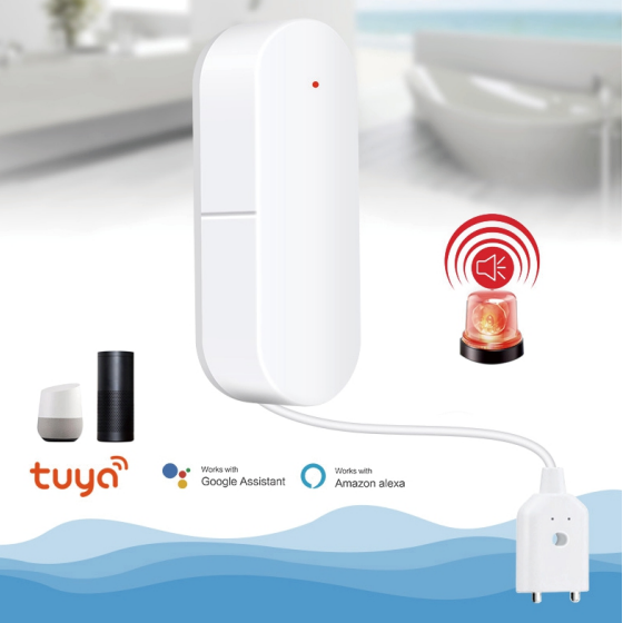 WiFi water leak detector home kitchen living room water level alarm tuya smart water pipe leak sensor